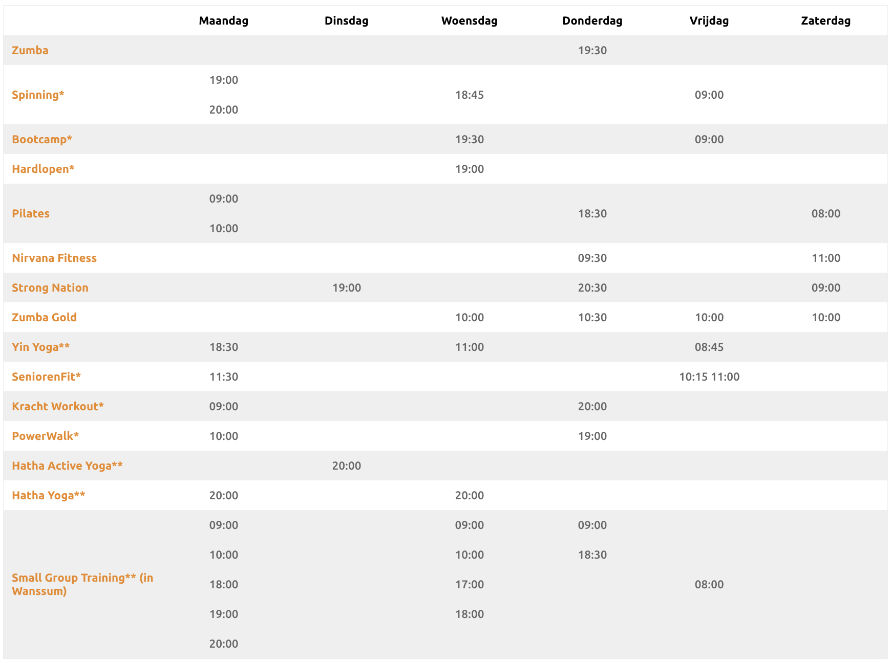 Just Be Fit sport trainingen tijdsschema juni 2026 Just Be Fit sport trainingen tijdsschema juni 2026